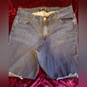 Womens 18W ONE5ONE fishnet skinny jeans